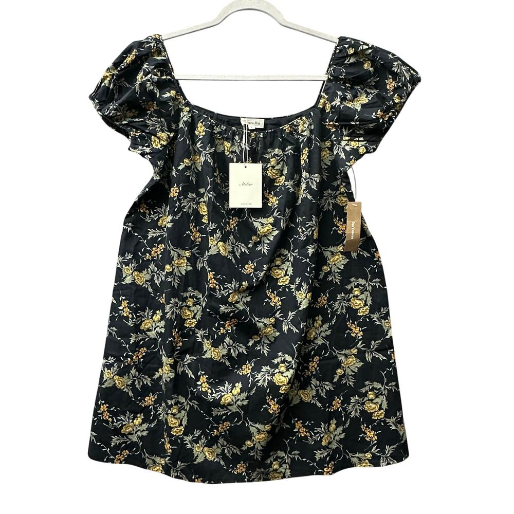 Floral Square Neck Puff Sleeves Cotton Mini Dress Soft Girl Cottagecore Style